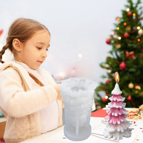 Molde Para Velas Con Forma De Árbol De Navidad, 3 Unidades,