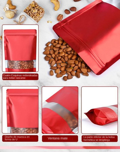 200 Piezas Bolsas Pouch Resellables De Aluminio Con Ventana
