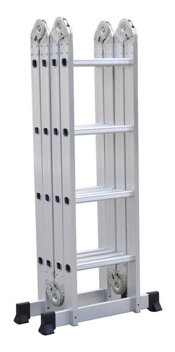 Escalera De Aluminio Articulada Plegable 16 Peldaños 4.7m