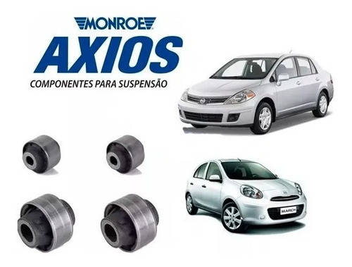 Kit 4 Bucha Da Bandeja Balança | Nissan March Versa | Axios