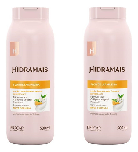 Kit 2 Creme Loção Corporal Hidramais Flor Dlaranjeira 500ml