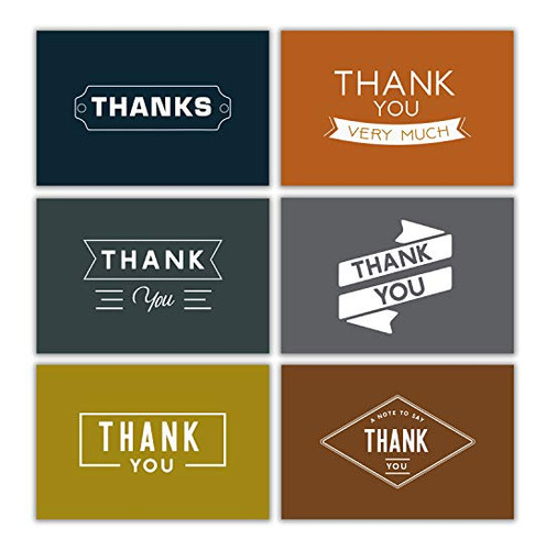 Men Thank You Notes Bulk Retro 48 Tarjetas De Agradecimiento