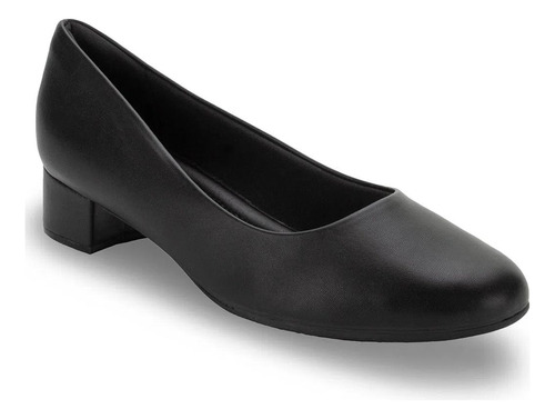 Sapato Feminino Piccadilly Salto Baixo Conforto 140110 Preto