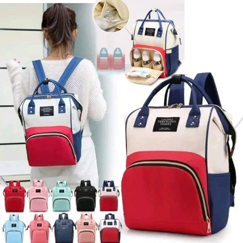 Mochila Pañalera Para Bebés Con Porta Teteros Bolso Maternal