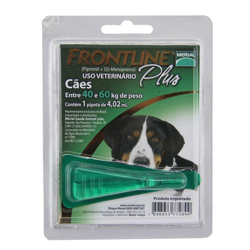 Frontline Plus Cães 40 A 60kg Antipulgas Merial