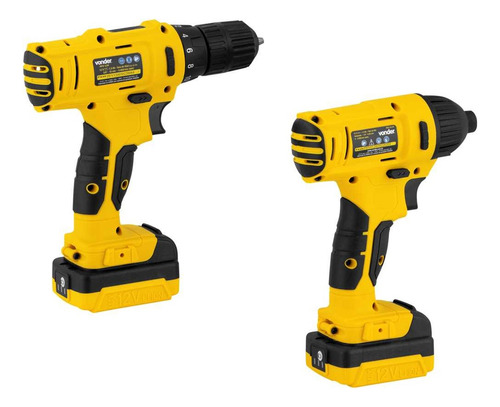 Furadeira E Parafusadeira Com Impacto 12v Pfbv 012 Vonder Amarelo