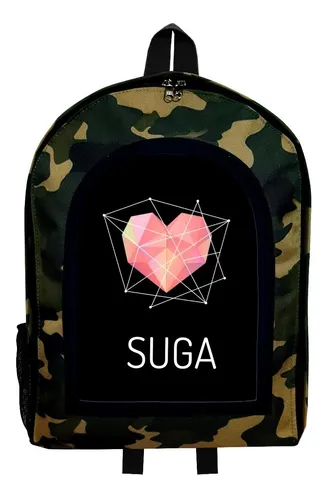 Mochila Reforzada Camuflada Suga Bts Kpop Bangtan Boys Givan