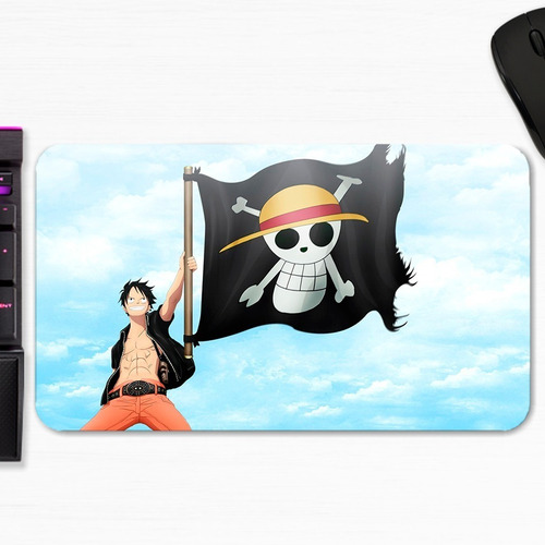 Mouse Pad Luffy Bandera Piratas One Piece Logo Art Gamer M