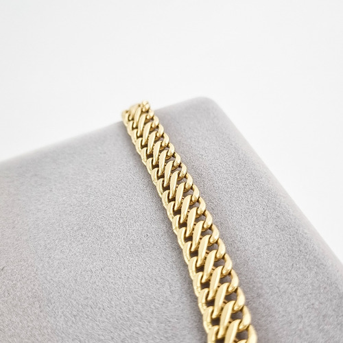 Conjunto Lacraia Colar 60 Cm E Pulseira 21 Cm7.4 Ouro 18k