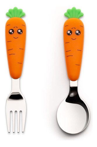 Ginbear Utensilios Para Ninos Pequenos Con Funda, Cucharas Y