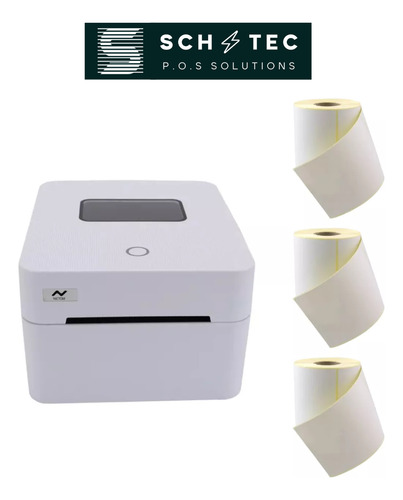 Impresora Térmica Nictom It04 Blanco + 3 Rollos 100x150 Blanco