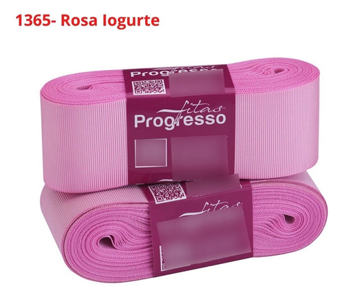 Fita Gorgurão Nº09 38mm - 10 Metros Cor 1365 - Rosa Iogurte