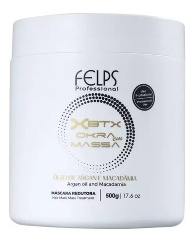 Felps Xbtx De Okra Em Massa Óleo De Argan E Macadâmia 500g