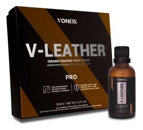 Vonixx vitrificador couro v-leather banco automotivo 50ml