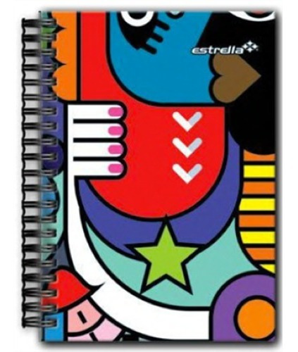 Cuaderno Book Doble Espiral 80 Hojas Medidas - Estrella /v