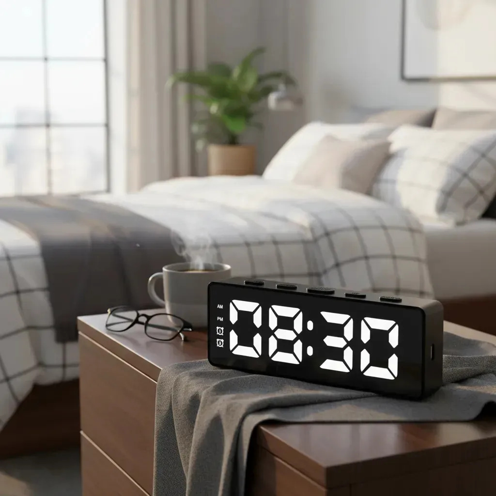 Reloj Despertador Digital Savefree Con Espejo LED y Doble Alarma