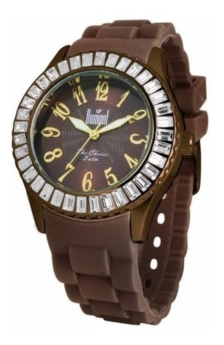 Relógio Feminino Dumont Pulseira Silicone Marrom Sw43008r
