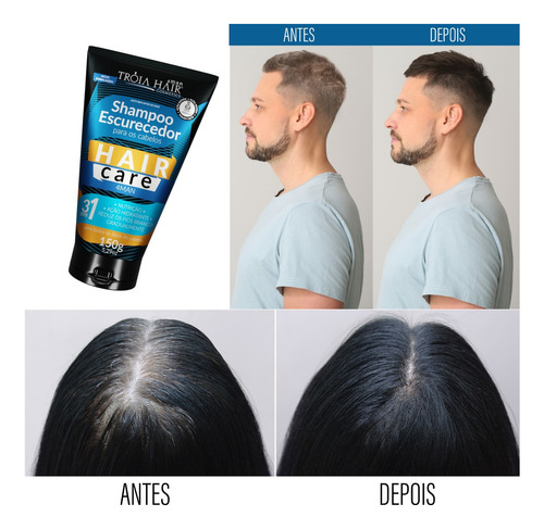 Shampoo Tônico Escurecedor Grisalho/ Branco Cabelos Unissex