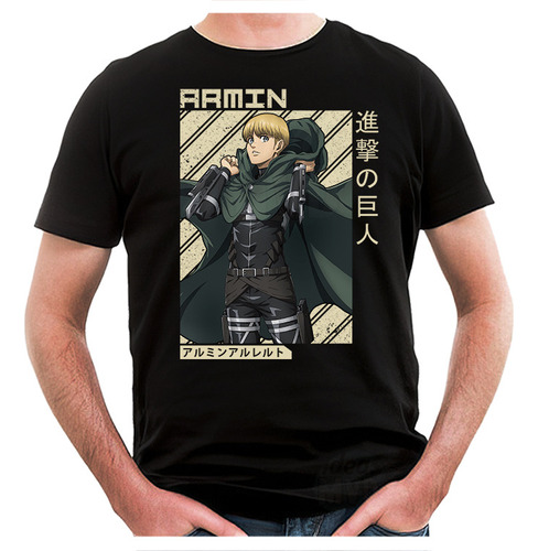 Remera Attack On Titan Armin 05 (negra:) Ideas Mvd