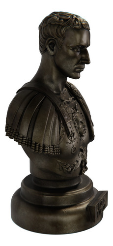 Estátua Busto Júlio César Imperador Romano - Estatueta Cor Cor Ouro Velho