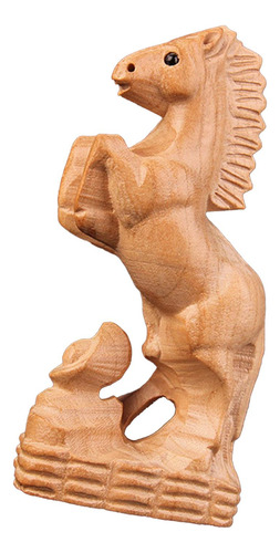 Estatua De Caballo De Madera Tallada A Mano, Escultura De