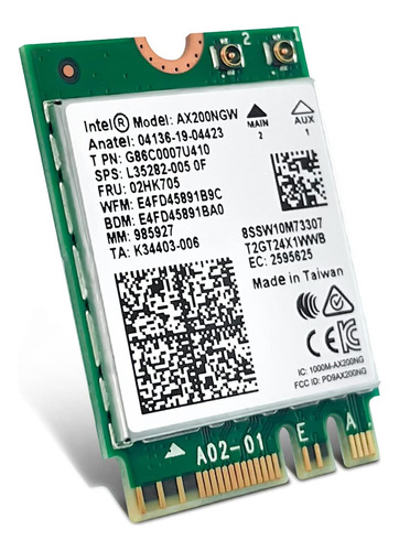 Tarjeta De Red Inalambrica Panshi Wifi 6, Ax200ngw, 2,4 G...