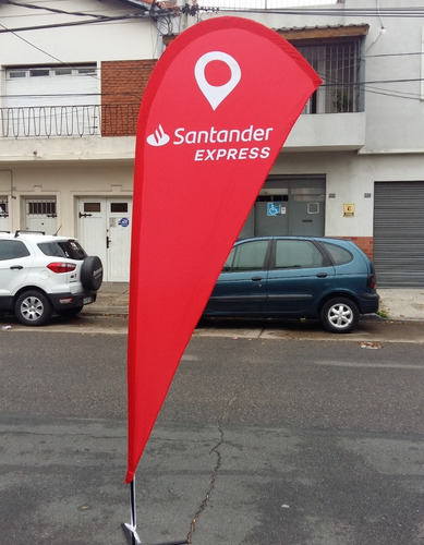 2 Estructuras Fly Banners De 2,50 M + Fly Impreso + Estaca.