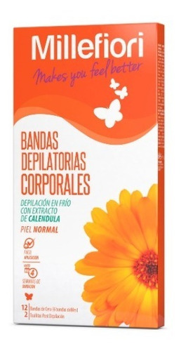 Bandas Depilatorias Corporal Millefiori Normal 12 Unidades