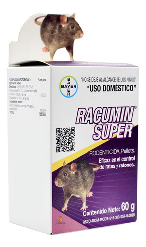 Racumin Super Rodenticida Pellets Ratas Y Ratones 60 G