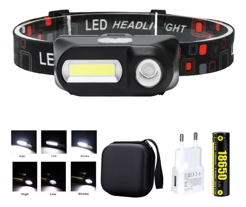 . Linterna Frontal De Pesca Con 6 Modos De Iluminación: Luz