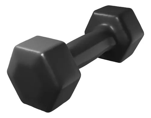 Halter Peso 6 Kg Emborrachado Treino Unitario Sextavado Cor Preto