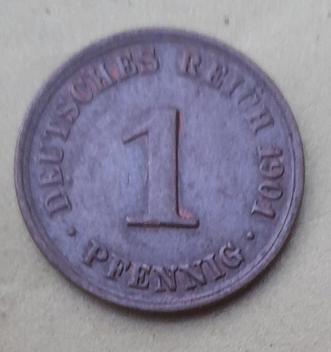 Moneda De Alemania, 1 Pfennig , Año 1901, Estado Bueno