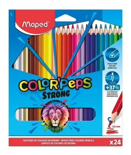 Lapiz Maped Color Peps  X 24 Lapices De Colores Largos