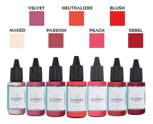 Imagem 1 de 9 de Kit Gamma Pigments Para Lábios - 7 Cores