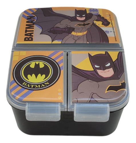 Lunchera Hermética Con Divisiones Personajes Color Batman