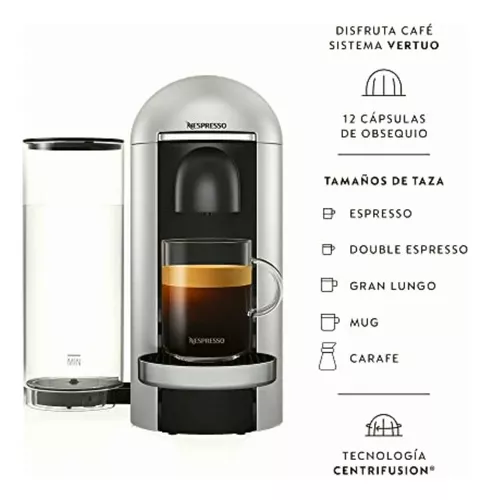 Nespresso Cafetera Vertuo Plus, Color Silver (incluye