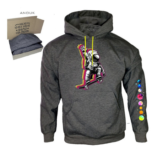 Imagen 4 de 10 de Buzo Hoodie Personalizado Saco Astronauta Planetas Unisex