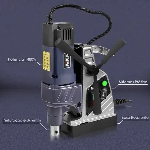 Furadeira Profissional Base Magnética Aika Ai-md-40re Cor Violeta