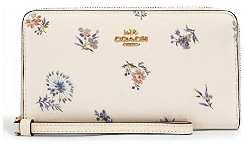 Coach Firma Pvc Impreso Teléfono Wallet Wristlet Tf77h