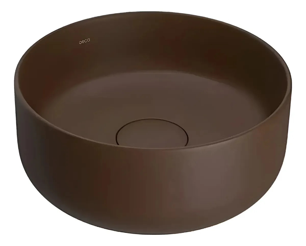 Bacha Deca De Apoyo Redonda 30cm L.12030.22 Porcelana Marron Marrón Mate
