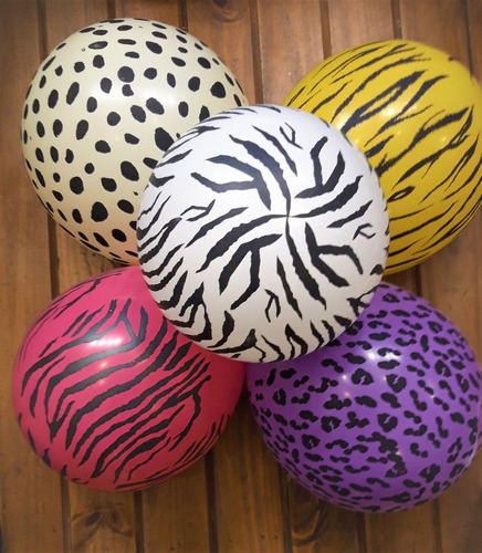 Globo Animal Print, Atigrados Y Cebra, Besos Y Princesa 12´