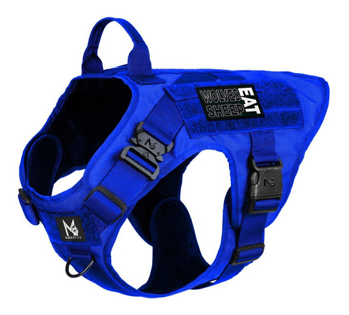 Imagen 2 de 10 de Pechera Táctica Perro + Collar + Paseador + Parche /talla Xl