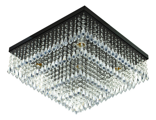 Lustre De Cristal Acrilico Dreamcrillic 40x40 Preto