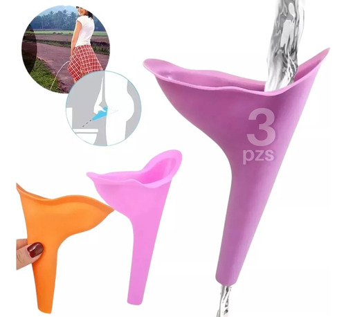 3pzs Orinal Urinal Femenino Portátil Silicona Reutilizable