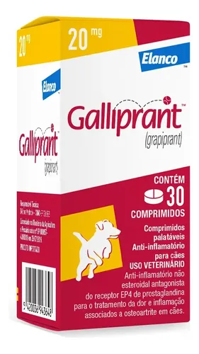 Galliprant 20mg Anti-inflamatório Elanco Cães 30 Comprimidos