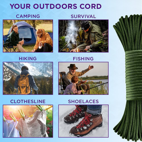 Cuerda Paracord Teceum, Nylon Resistente Para Supervivencia