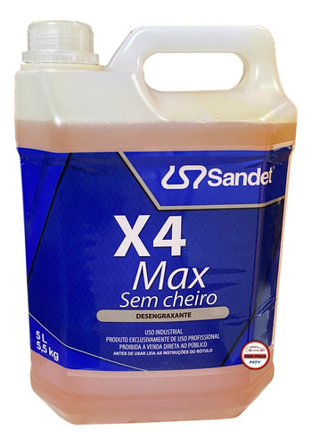 X4 Max Sem Cheiro Desengraxante Chassi Motor Roda 5l Sandet