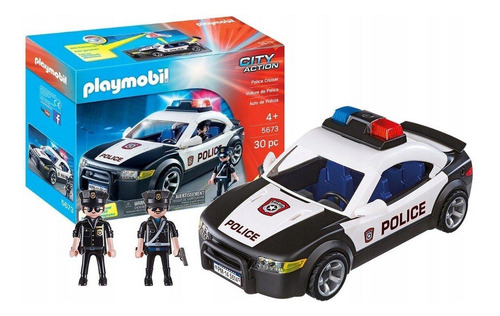 Playmobil 5673 Auto Policia Con Luz, 2 Figuras Y Acces.intek