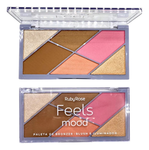 Quarteto De Blush E Iluminador Contorno Feels Mood-ruby Rose Tom Da Maquiagem Cor 1
