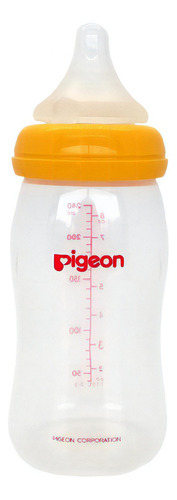 Tetero Biberón Pigeon Softouch Anticólico 8 Onzas Niño 3m+ Color Naranja
